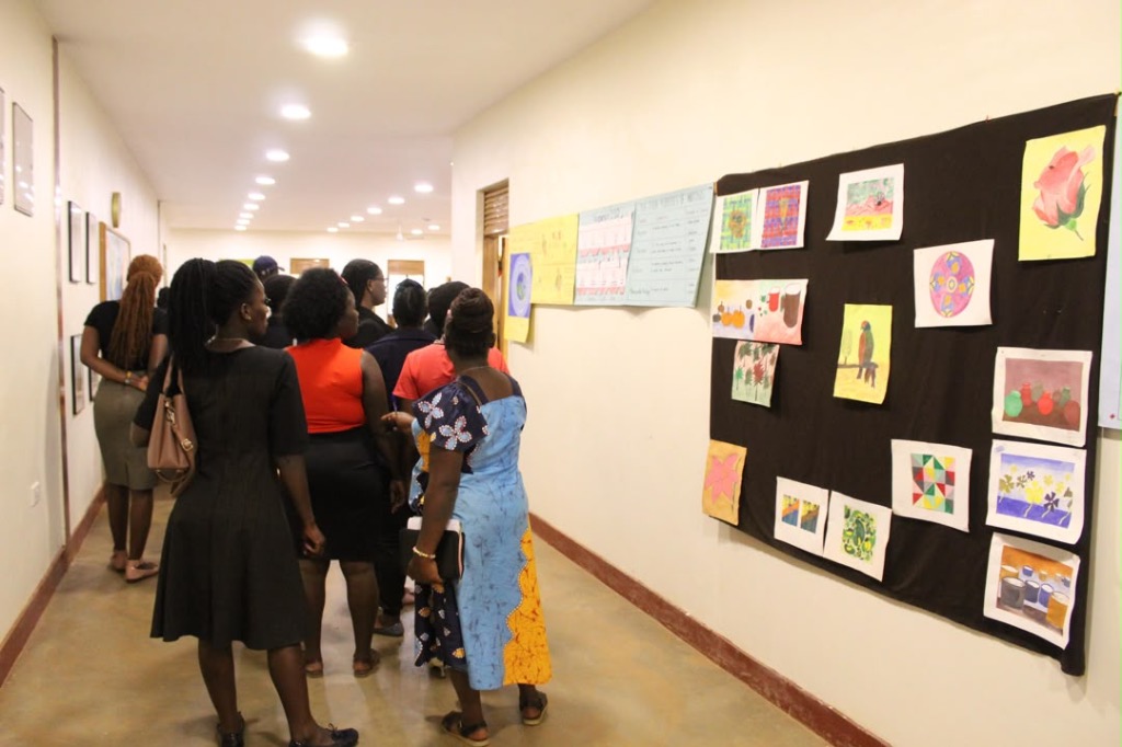 Student artwork and exhibition display
